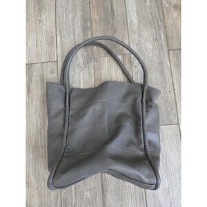 NEIMAN MARCUS Dark Gray Faux Pebbled Vegan Leather Shoulder Tote Bag Purse. Y2K
